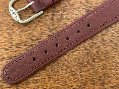 18mm Tissot Rockwatch R151 Bordeaux leather strap (NOS)
