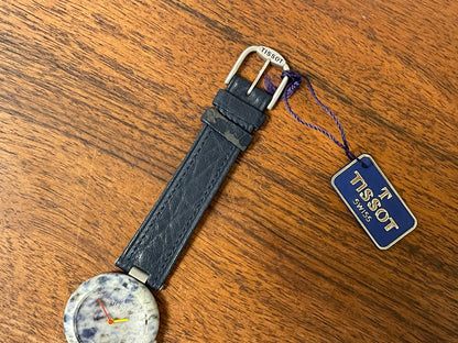 (1980s) Tissot RockWatch R150 light blue sodalite - mid size model (NOS)
