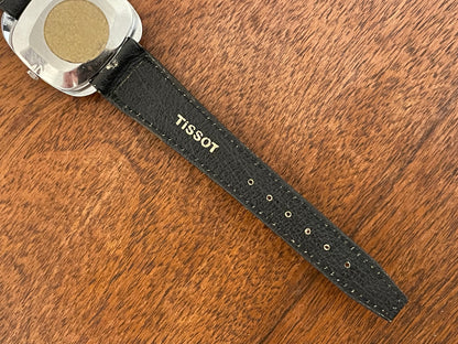 (1970s) Tissot 41436 Stylist dress watch - silver “tv case” - sunburst blue dial w/ silver stick markers (NOS)