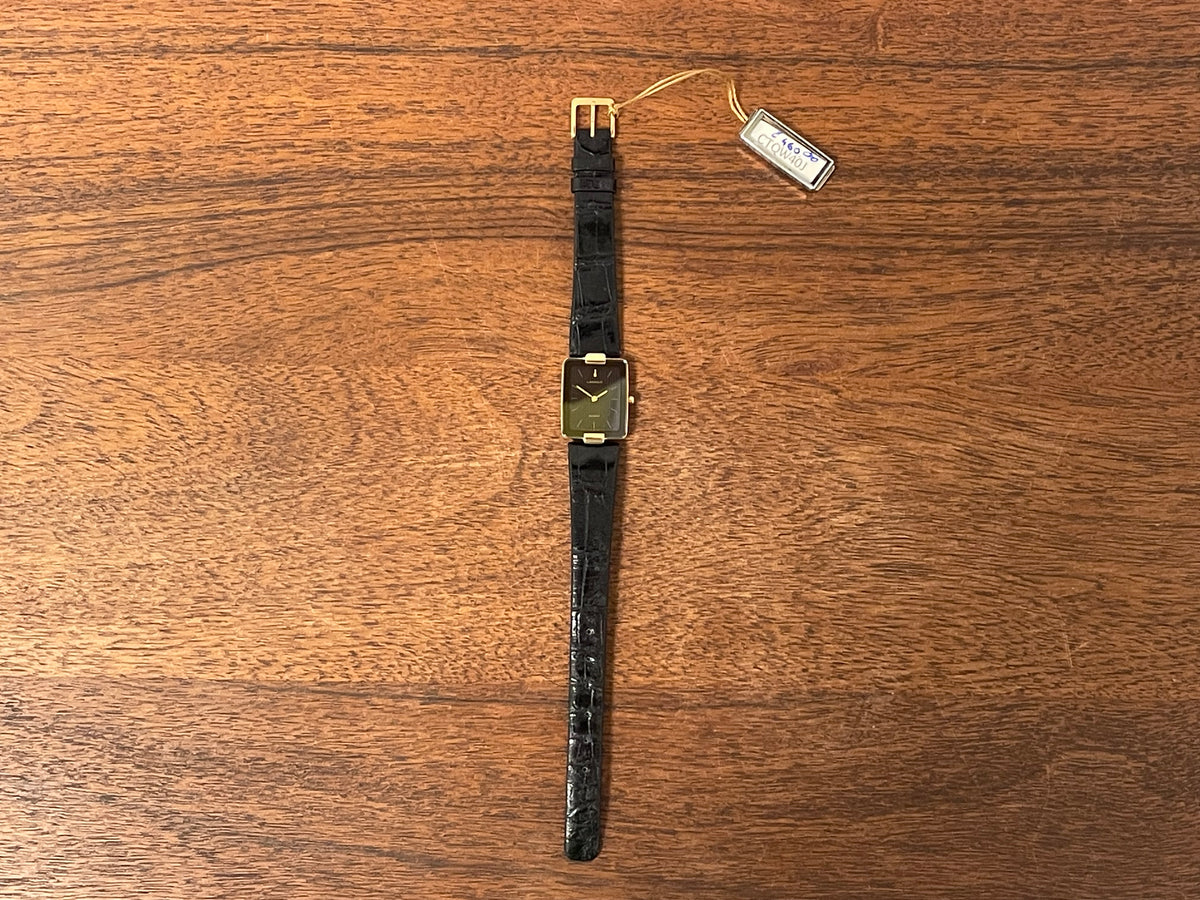 (1984) Seiko 1230-5499 Lassale dress watch - black & grey pyjama dial w/ stick markers - small size (NOS)