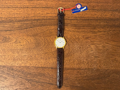 (1995) Citizen QF0838-05A Ore Felici dress watch - white dial w/ black Roman numerals (NOS)