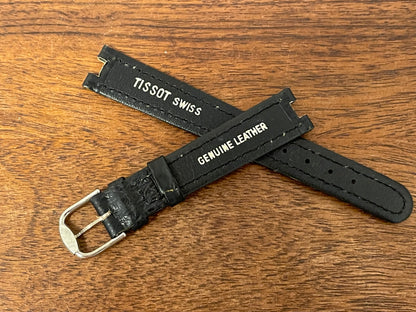 16mm Tissot Rockwatch R150 black leather strap (NOS)