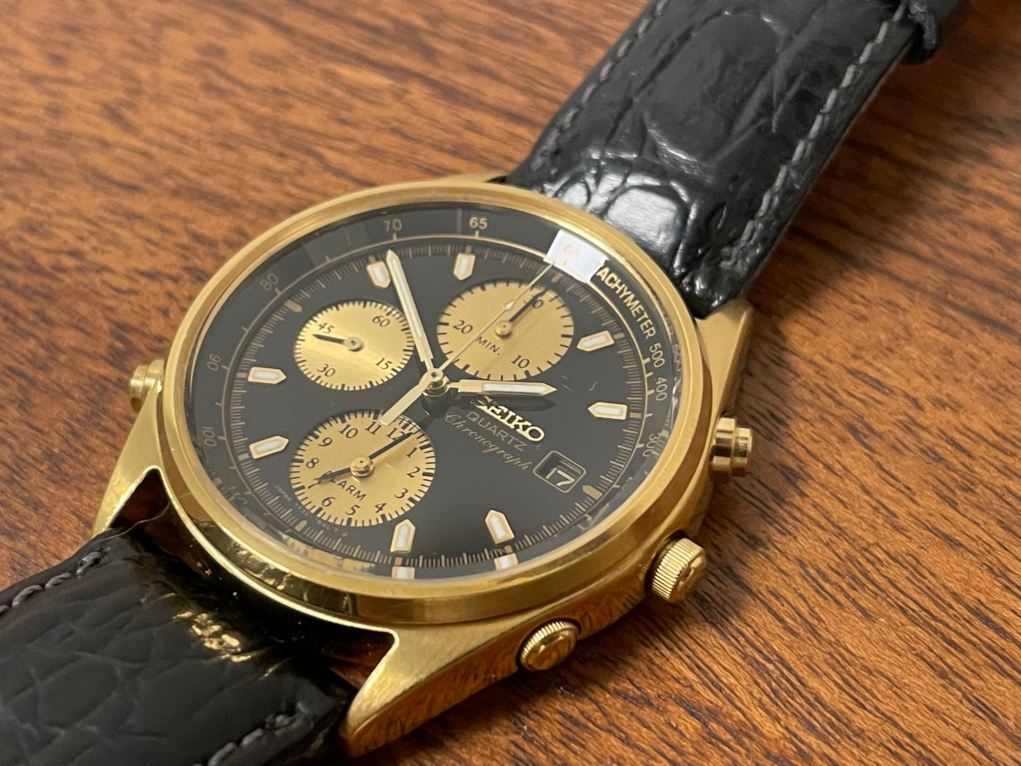 (1992) Seiko 7T32-7B3B “John Player Special” chronograph - black & gold