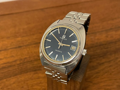 (1970s) Tissot quartz cal. 2030 with blue vertical sunburst dial (full service)