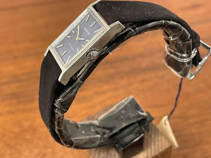 (1970s) Tissot 10676 Stylist “Tank” dress watch - blue sunburst dial w/ silver stick markers - small size (NOS)
