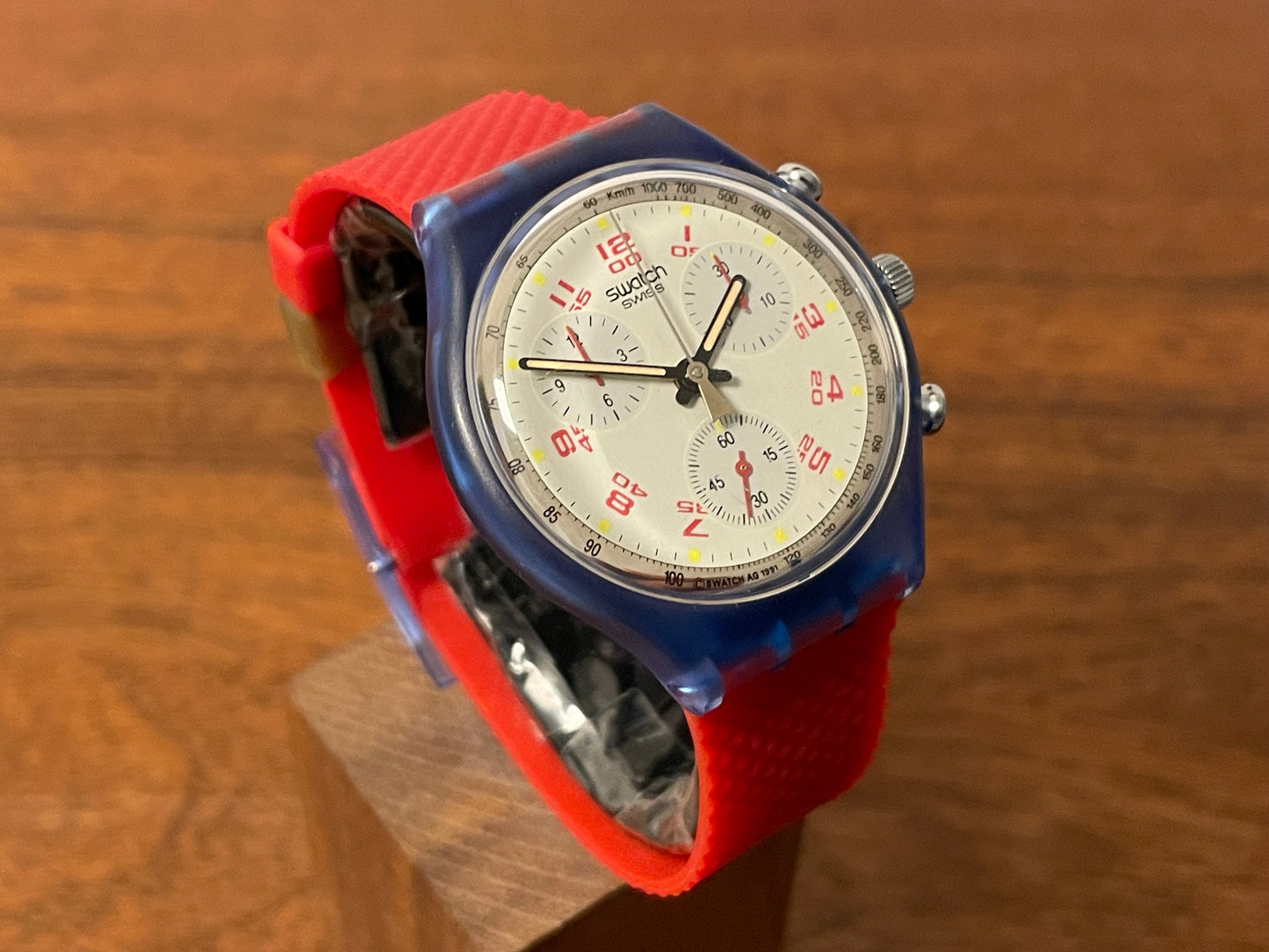 (1992) Swatch SCN103 Chrono "JFK" (NOS + full set)