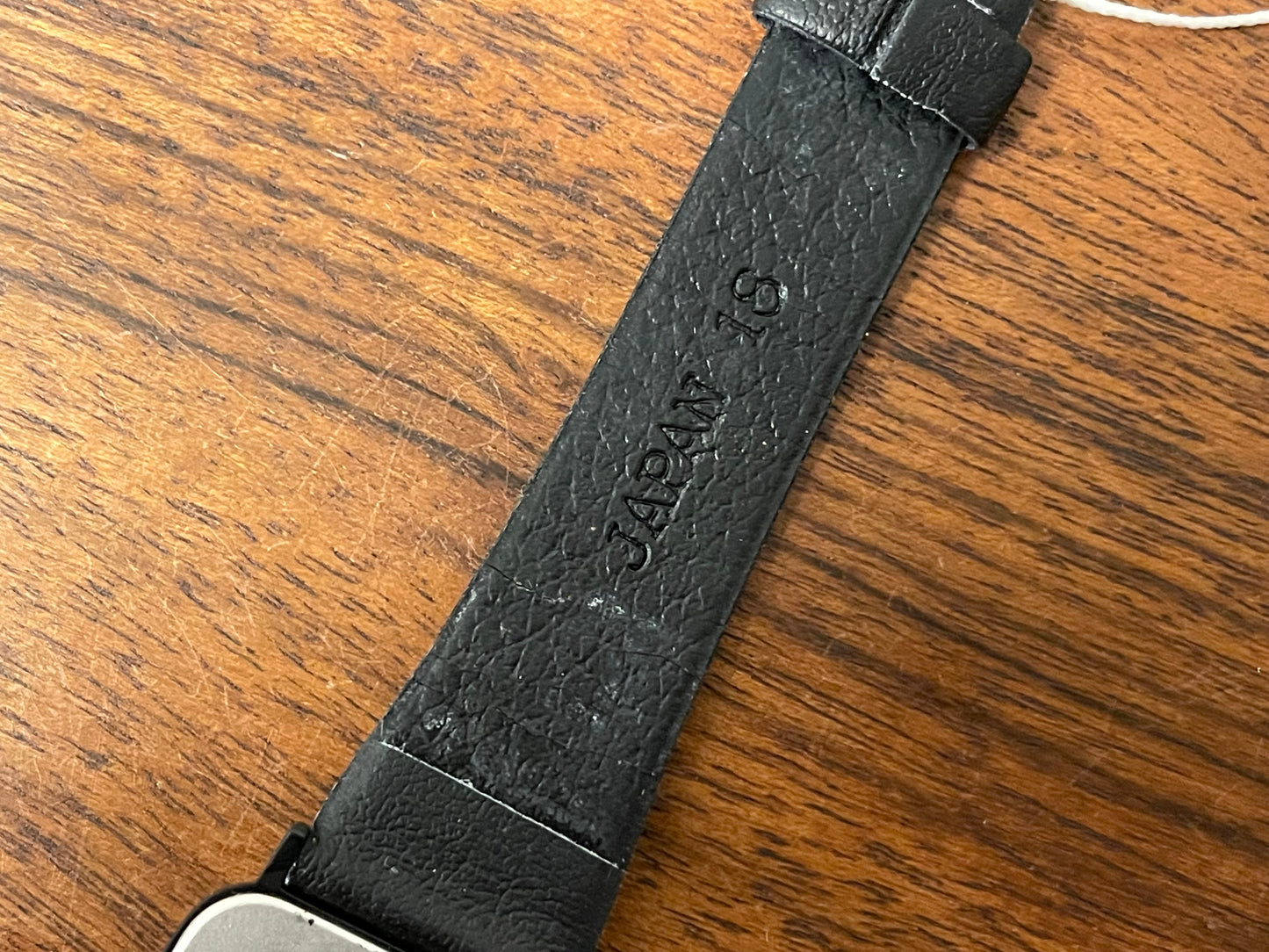 (1983) ADEC (by Citizen) 2028-395808 "TV case" - black case - silver dial w/ black Arabic numerals (NOS)