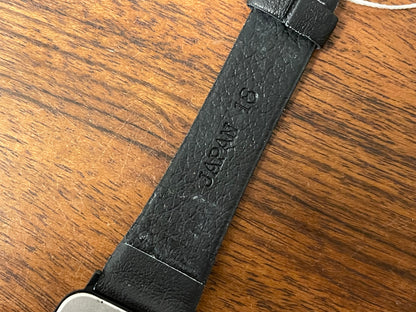 (1983) ADEC (by Citizen) 2028-395808 "TV case" - black case - silver dial w/ black Arabic numerals (NOS)