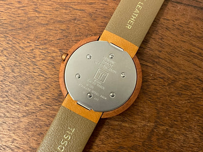 (1991) Tissot WoodWatch W195 - Mediterranean Briar case & dial w/ gold colored inlay (NOS)