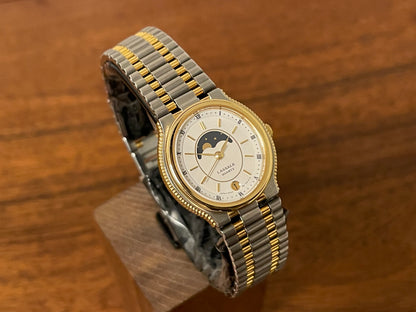 (1985) Lassale (by Seiko) 7454-5009 dress watch - white dial w/ moonphase complication (NOS)