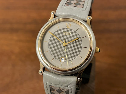 (1986) Citizen 2810-956141 SA dress watch - checkered dial w/ gold markers (NOS)