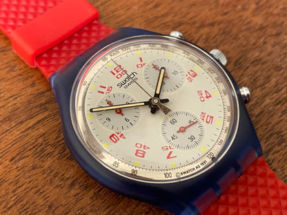 (1992) Swatch SCN103 Chrono "JFK" (NOS + full set)
