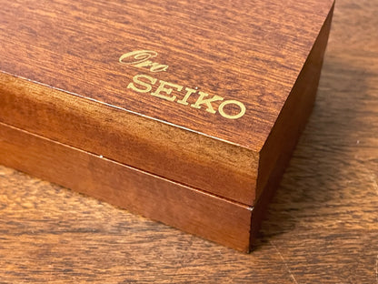 Vintage Seiko “Oro” rectangular wooden box