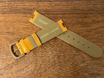 18mm Tissot WoodWatch W195 caramel leather strap (NOS)