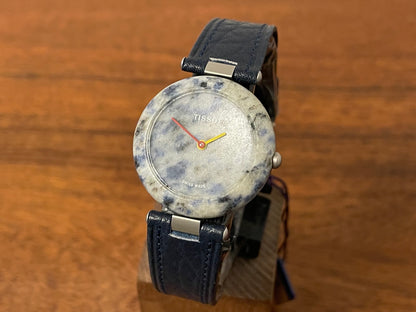 Front side (1980s) Tissot RockWatch R150 light blue sodalite - mid size model (NOS)