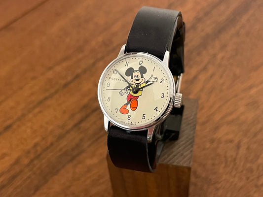 Vintage Disneyland Mickey Mouse manual wind watch front view