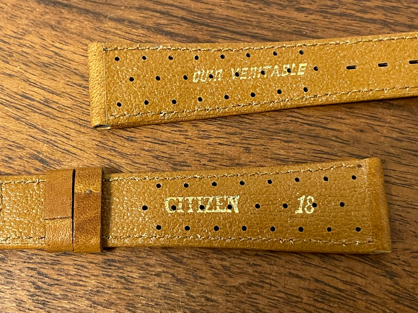 18mm Citizen fine perforated brown leather Rally strap