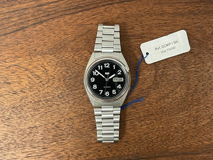 (1996) Seiko 5 automatic 7009-3180 - black dial w/ military style numerals (NOS)