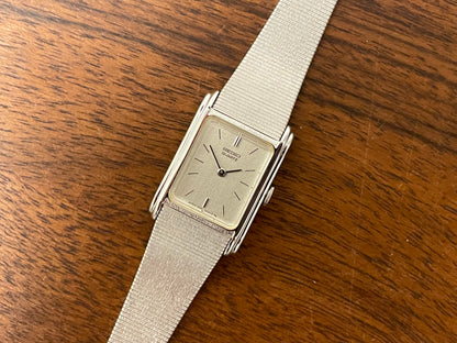 (1981) Seiko 1400-3290 "Tank" - silver dial w/ silver stick markers - small size (NOS)