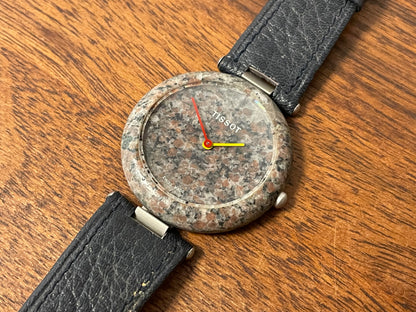 (1980s) Tissot RockWatch R151 grey/brown granite - large size model