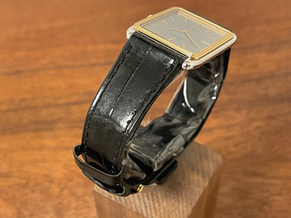 (1981) Seiko 6020-5809 Lassale "Tank" dress watch - silver dial w/ gold stick markers (NOS)