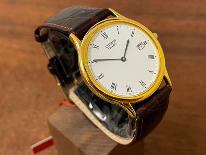 (1995) Citizen QF0838-05A Ore Felici dress watch - white dial w/ black Roman numerals (NOS)