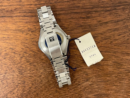 (1970s) Tissot Seastar automatic - blue/silver sunburst dial w/ silver stick markers - small size (NOS)