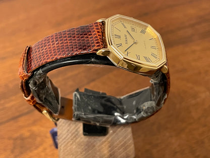 (1980s) Tissot 642.40343/2 Stylist dress watch - gold octagon case - gold dial w/ Roman numerals (NOS)