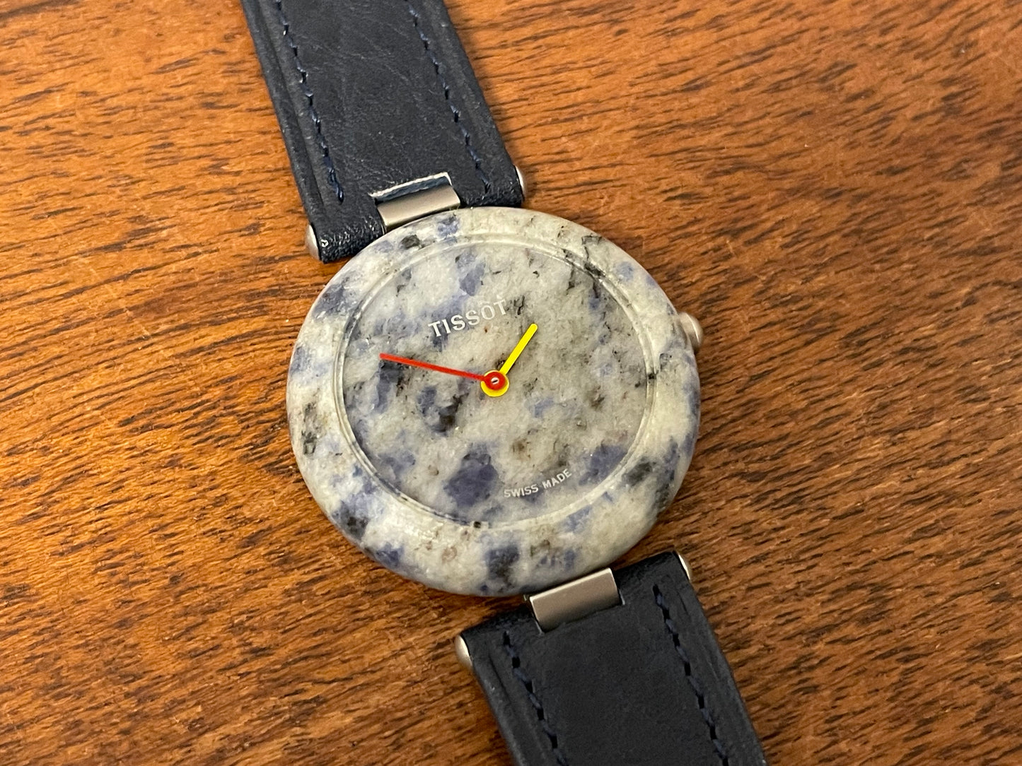 (1980s) Tissot RockWatch R150 light blue sodalite - mid size model (NOS)