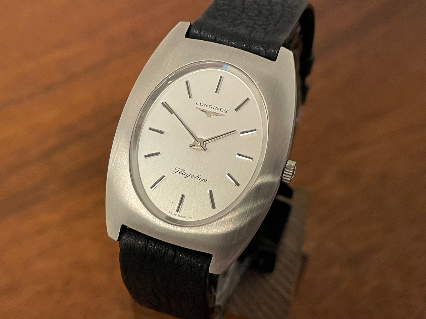 (1970s) Longines Flagship ref. 4036 cal. 428 - tonneau case - silver dial w/ silver stick markers (NOS)