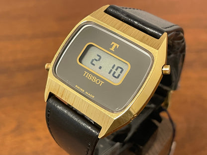 (1970s) Tissot 652-95010 cal. 4012 digital watch  - gold case - mirror dial w/ LCD (NOS)