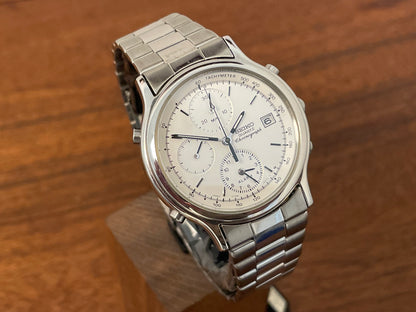 (1989) Seiko 7T32-6A50 Chronograph - silver dial w/ silver markers (NOS)