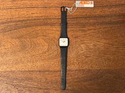 (1983) ADEC (by Citizen) 2028-395808 "TV case" - black case - silver dial w/ black Arabic numerals (NOS)