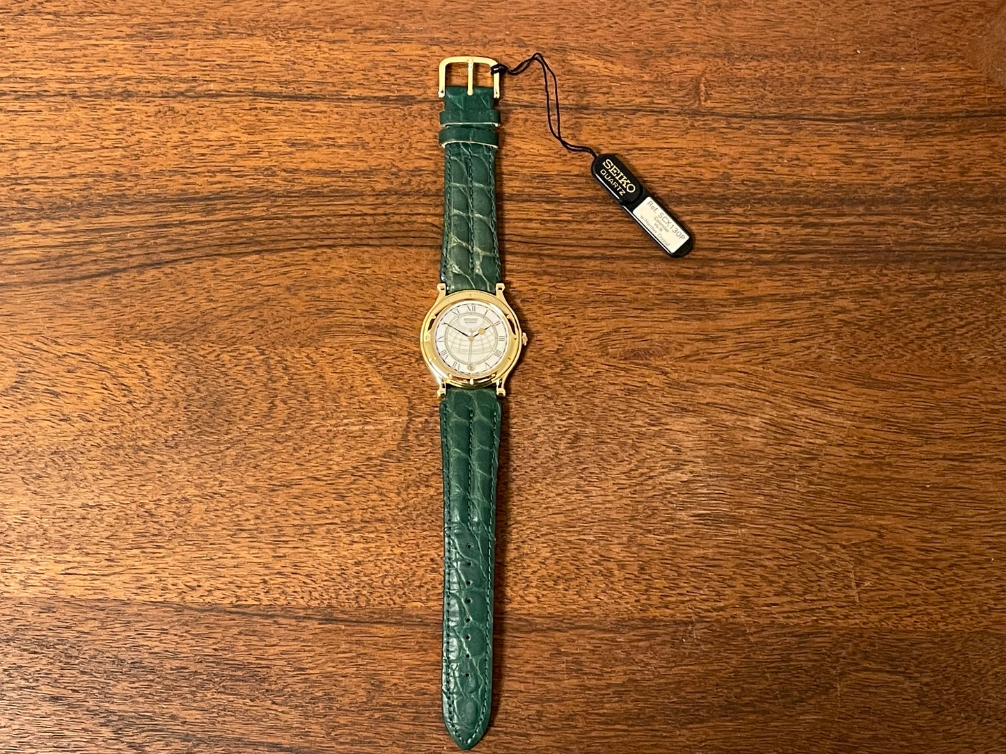 (1999) Seiko 5Y22-6050 Age of Discovery (AOD) dress watch - white dial w/ black Roman numerals (NOS)