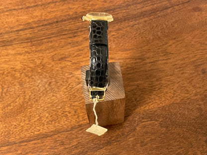 (1970s) Certina 6797 dress watch - gold plated 10M case - green dial w/ diamond markers - small size (NOS)