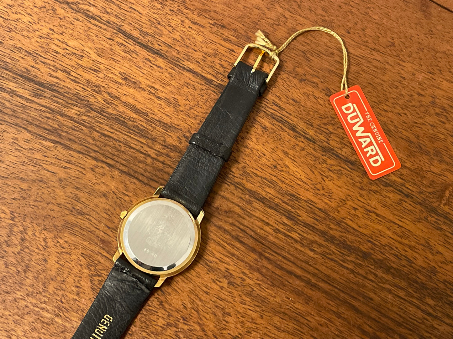 (1980s/1990s) Duward 66145 dress watch - white dial w/ day-night indicator (NOS)