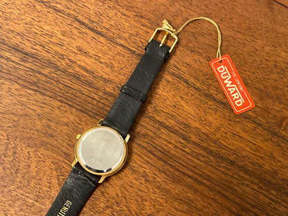 (1980s/1990s) Duward 66145 dress watch - white dial w/ day-night indicator (NOS)