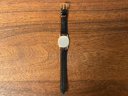 (1981) Seiko 6030-5410 Dolce "Ellipse" - gold plated case w/ etched bezel - gold textured dial w/ gold markers