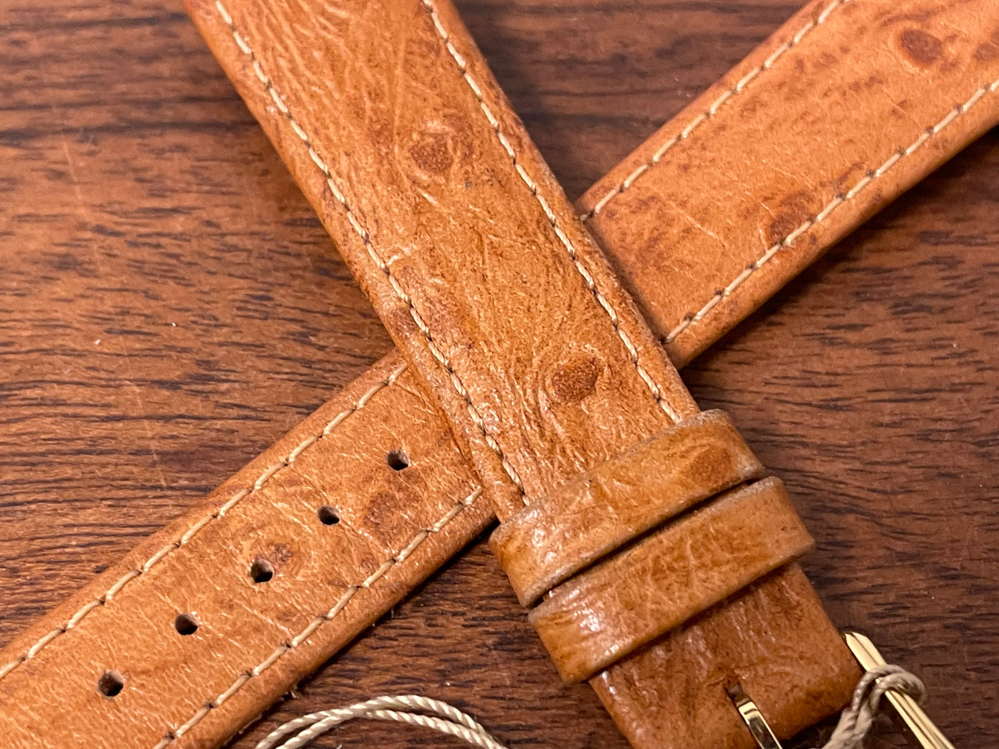 18mm Seiko "Gold Collection" cognac brown calf leather stap (NOS)