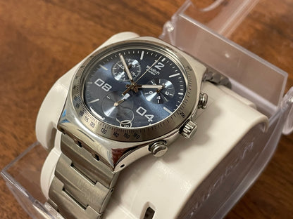 (2002) Swatch YCS438G Irony Chrono "Blustery" - blue sunburst dial (NOS + Full set)
