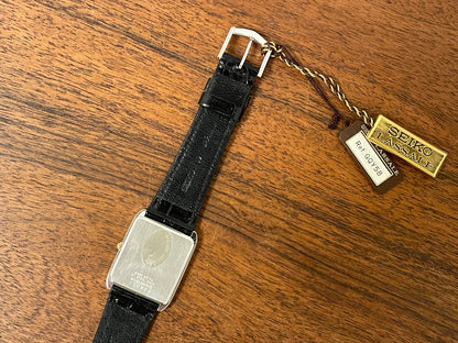 (1981) Seiko 6020-5809 Lassale "Tank" dress watch - silver dial w/ gold stick markers (NOS)