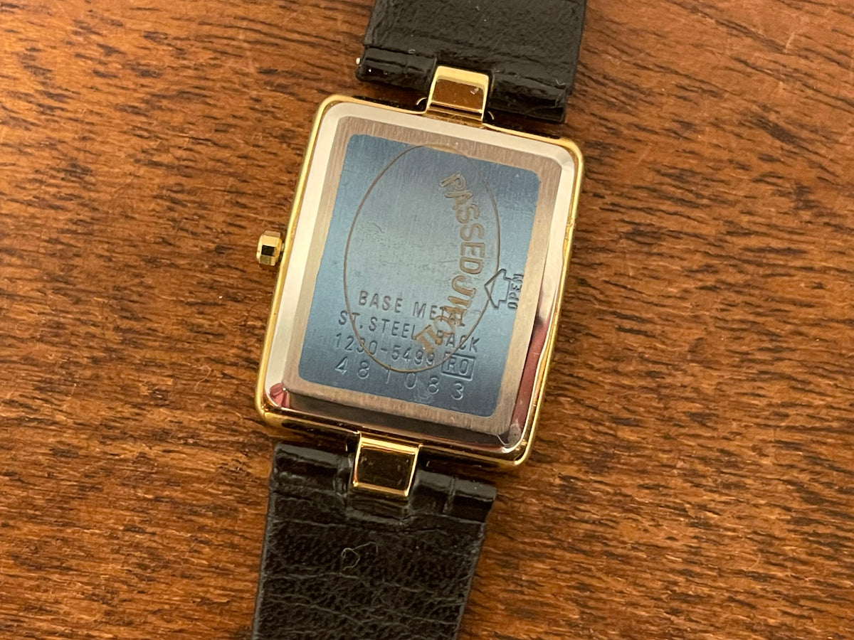(1984) Seiko 1230-5499 Lassale dress watch - black & grey pyjama dial w/ stick markers - small size (NOS)