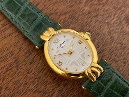 (1990s) Tissot G225/325 dress watch - white dial with gold markers - small size (NOS)