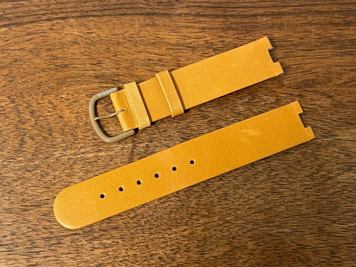 18mm Tissot WoodWatch W195 caramel leather strap (NOS)