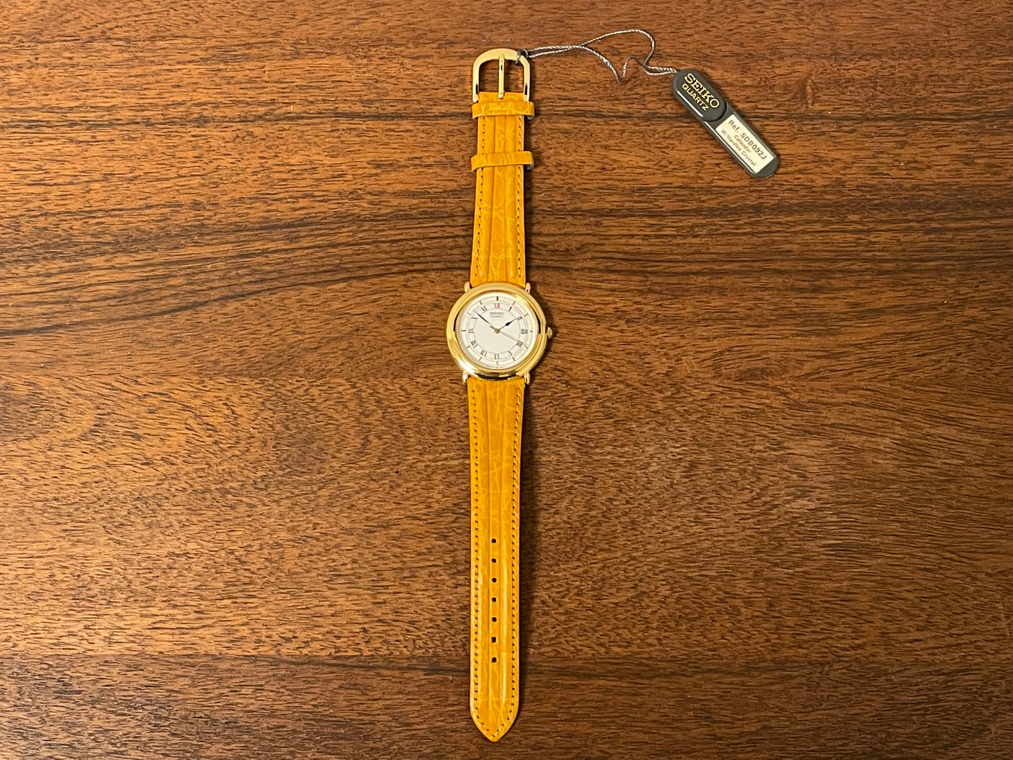 (1991) Seiko 5Y32-6A20 dress watch - white dial w/ Roman numerals & Spade hands (NOS)