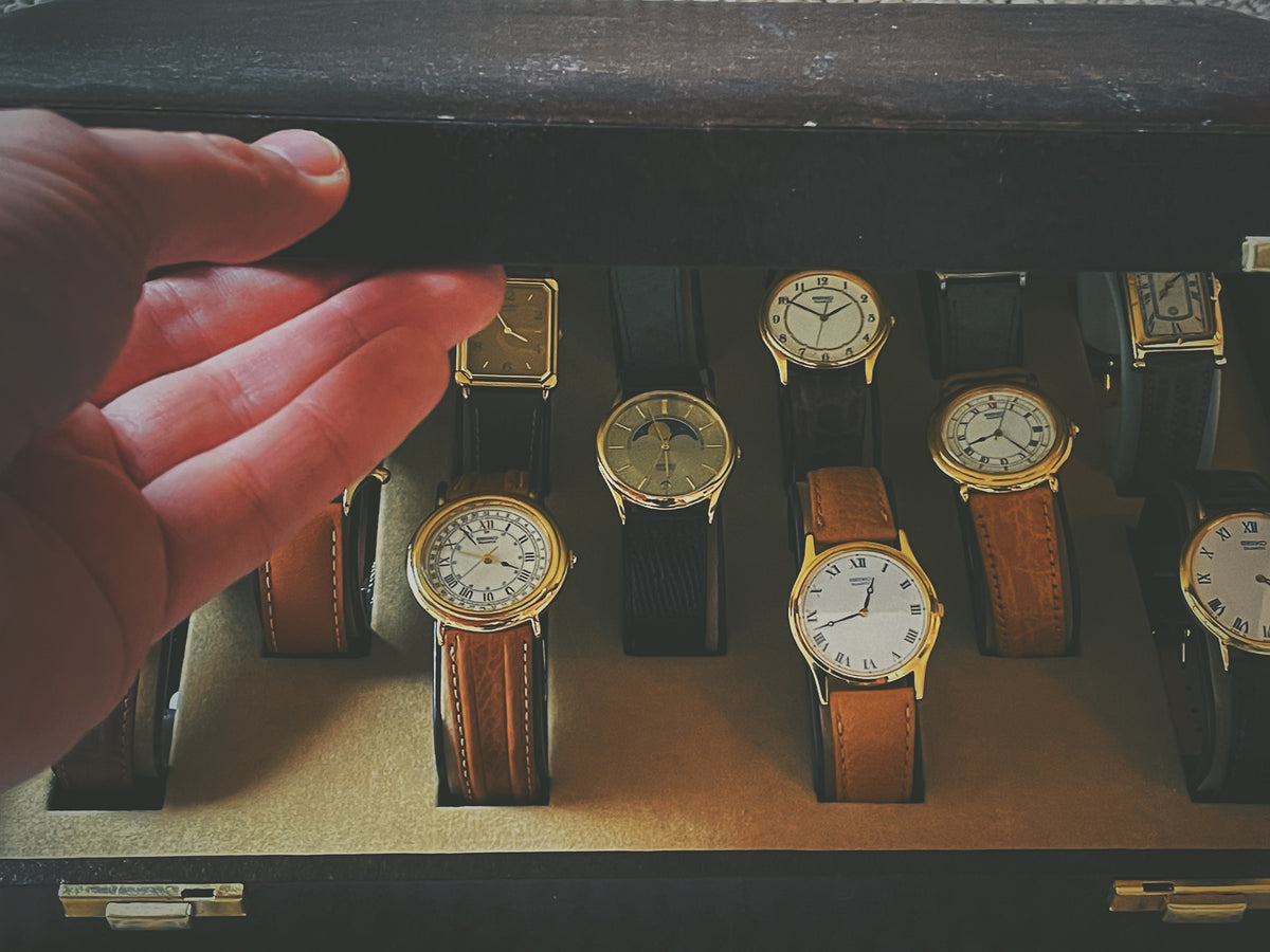 Box full of NOS (New Old Stock) dress watches