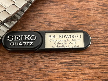 (1989) Seiko 7T32-6A50 Chronograph - silver dial w/ silver markers (NOS)