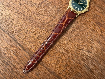 (2002) Pulsar V782-6A80 dress watch  - British green dial w/ gold markers - small size (NOS)