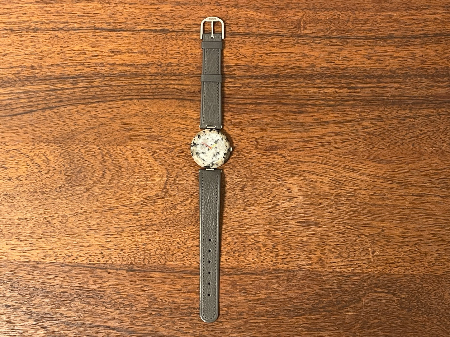 (1980s) Tissot RockWatch R150 beige/black granite - mid size model (NOS)