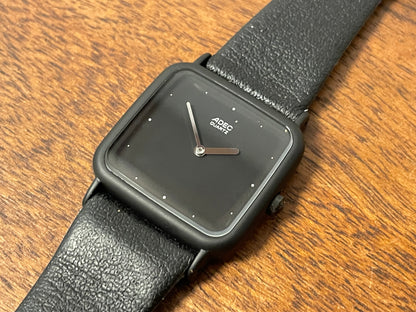 (1983) ADEC (by Citizen) 2028-395808 "TV case" - black case -  black dial w/ silver markers (NOS)